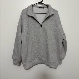 Cozy Gray Half-Zip Women's Sweatshirt